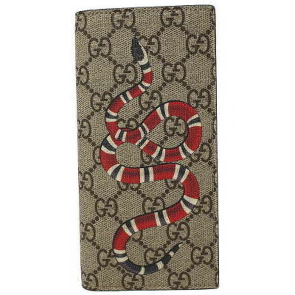 Gucci King Snake GG Supreme Long Wallet Bifold - Picture 1 of 5